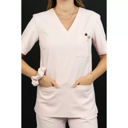 Bluzka medyczna SCRUBS MEDI TEDDY - TALLANTE POWDER ROSE